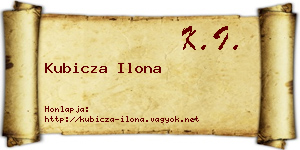 Kubicza Ilona névjegykártya